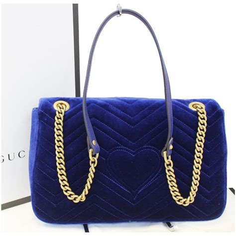 gucci handbag blue velvet|Gucci velvet tote bag.